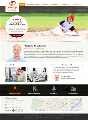 Web-Design von Creative Usha für Synergy Sports & Orthopedic Physical Therapy | Design #3500340