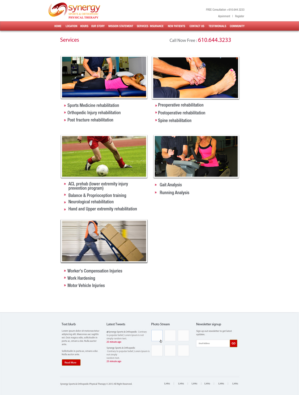 Web Design by sathiyamurthy for Synergy Sports & Orthopedic Physical Therapy | Design #3534377