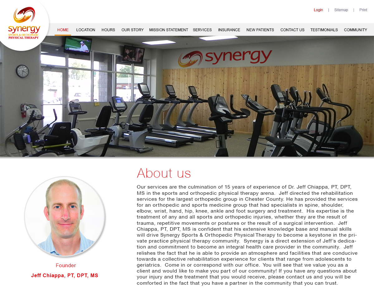 Web Design by Sam for Synergy Sports & Orthopedic Physical Therapy | Design #3493004
