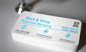 Visitenkarten-Design von AwsomeD für Black & White Restaurant & Cafe Marketing | Design: #3486059