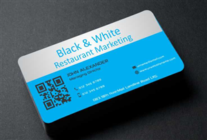 Visitenkarten-Design von AwsomeD für Black & White Restaurant & Cafe Marketing | Design: #3486062