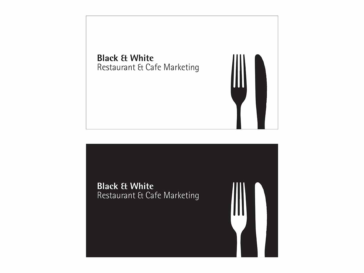 Visitenkarten-Design von brandonteoh93 für Black & White Restaurant & Cafe Marketing | Design #3524676