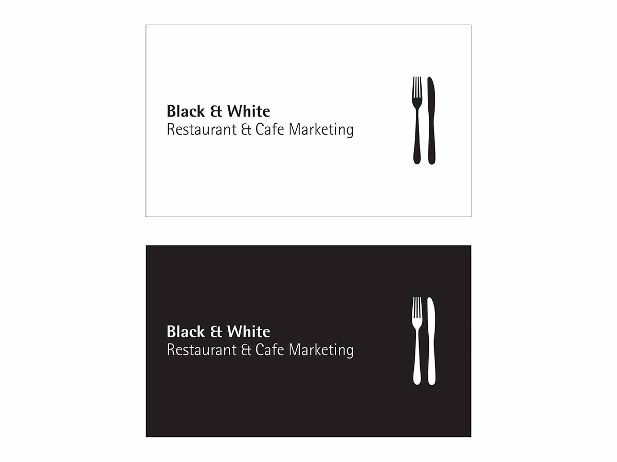 Business Card Design by brandonteoh93 for Black & White Restaurant & Cafe Marketing | Design #3524708