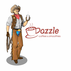 Handsome cartoon cowboy for Dazzle Coffee & Smoothies | Illustration Design by dv