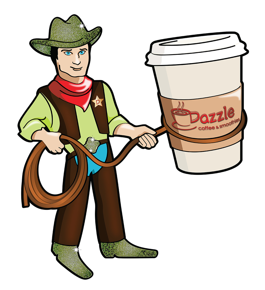 Illustration Design by Melanie June for Dazzle Coffee Inc. | Design #3540414