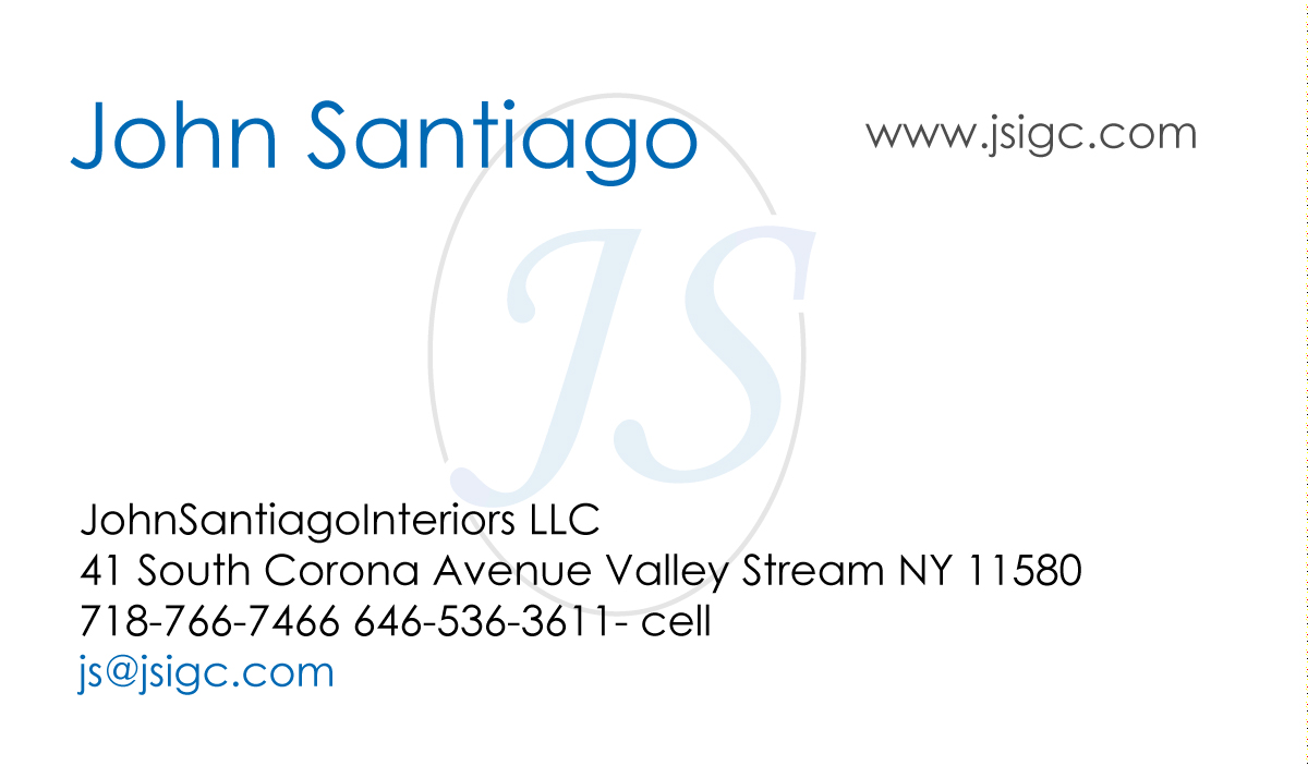 Diseño de Tarjeta de Presentación por Jef Van Dyck para JohnSantiagoInteriors LLC | Diseño #3504851