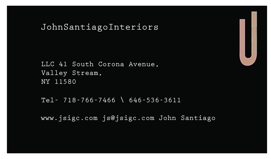 Diseño de Tarjeta de Presentación por Rana Designs para JohnSantiagoInteriors LLC | Diseño #3506489