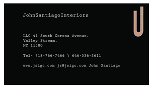 Diseño de Tarjeta de Presentación por Rana Designs para JohnSantiagoInteriors LLC | Diseño: #3506489