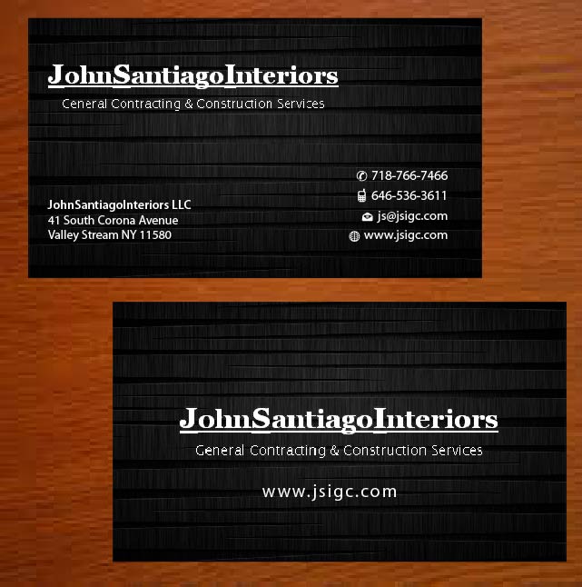 Diseño de Tarjeta de Presentación por Joy16589 para JohnSantiagoInteriors LLC | Diseño #3483157