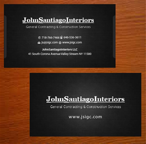 Diseño de Tarjeta de Presentación por Joy16589 para JohnSantiagoInteriors LLC | Diseño: #3483183