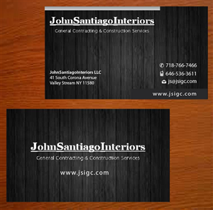 Diseño de Tarjeta de Presentación por Joy16589 para JohnSantiagoInteriors LLC | Diseño: #3483187