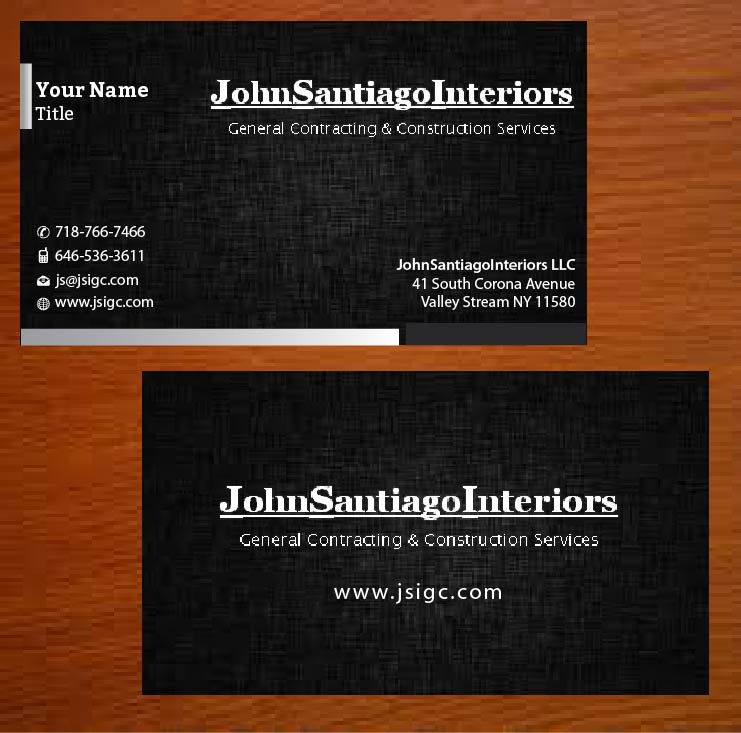 Diseño de Tarjeta de Presentación por Joy16589 para JohnSantiagoInteriors LLC | Diseño #3483191