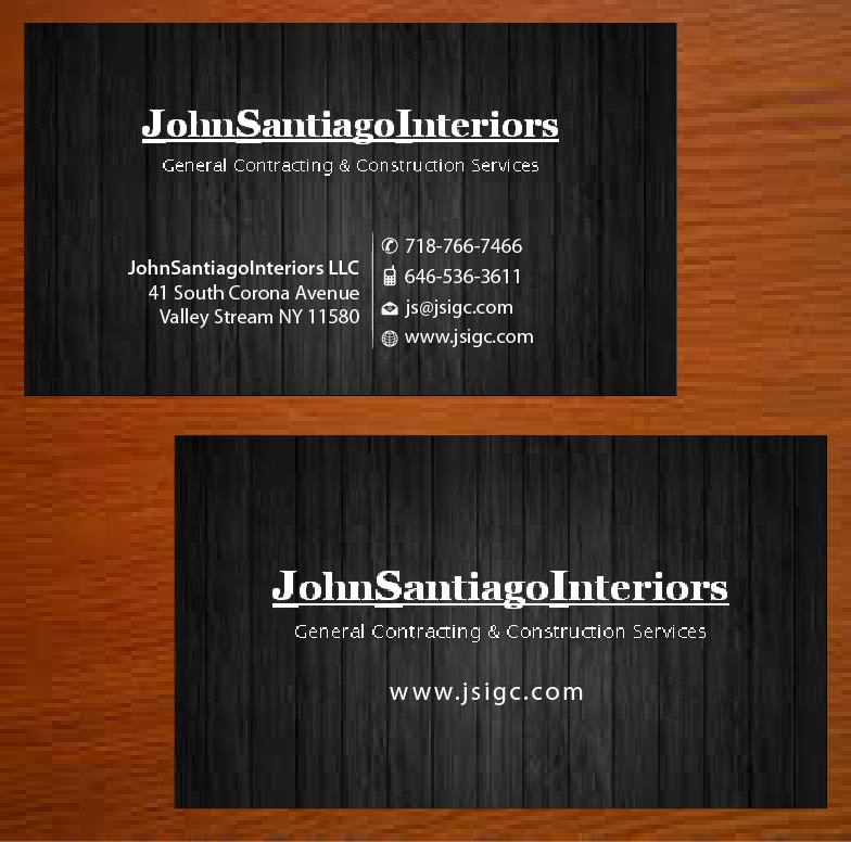 Business Card Design by Joy16589 for JohnSantiagoInteriors LLC | Design #3483241