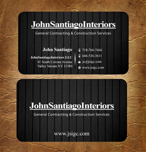 Visitenkarten-Design von Joy16589 für JohnSantiagoInteriors LLC | Design: #3485608