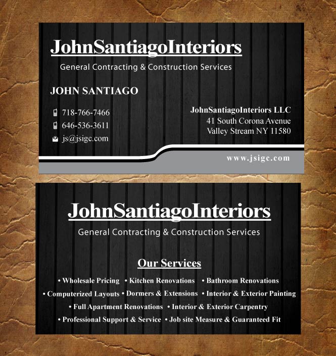 Visitenkarten-Design von Joy16589 für JohnSantiagoInteriors LLC | Design #3485612