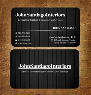 Visitenkarten-Design von Joy16589 für JohnSantiagoInteriors LLC | Design: #3485614