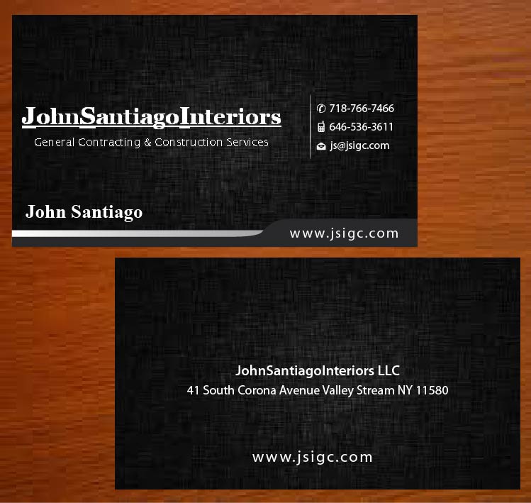 Business Card Design by Joy16589 for JohnSantiagoInteriors LLC | Design #3489960