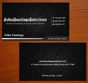 Visitenkarten-Design von Joy16589 für JohnSantiagoInteriors LLC | Design: #3489960