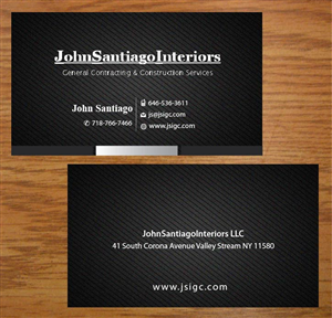 Visitenkarten-Design von Joy16589 für JohnSantiagoInteriors LLC | Design: #3490904