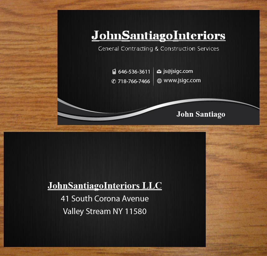Business Card Design by Joy16589 for JohnSantiagoInteriors LLC | Design #3490913