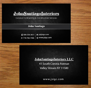 Visitenkarten-Design von Joy16589 für JohnSantiagoInteriors LLC | Design: #3490929