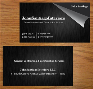 Visitenkarten-Design von Joy16589 für JohnSantiagoInteriors LLC | Design: #3490948