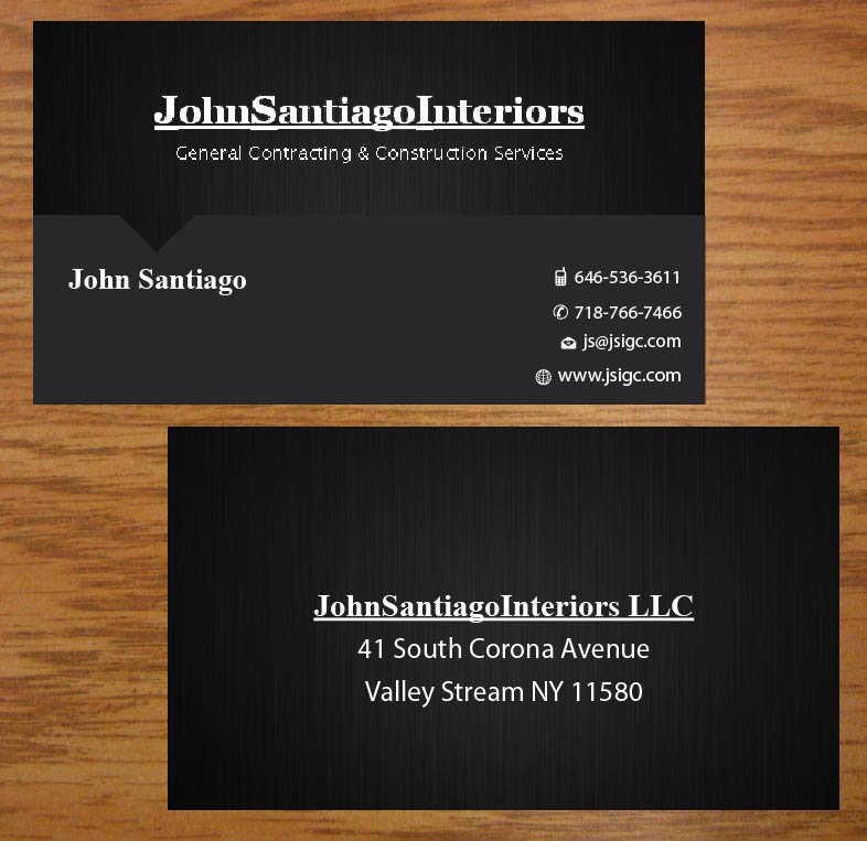 Diseño de Tarjeta de Presentación por Joy16589 para JohnSantiagoInteriors LLC | Diseño #3513748