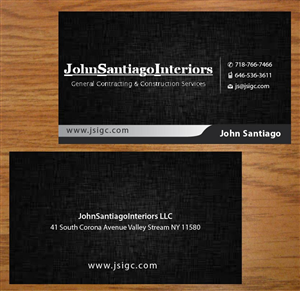 Diseño de Tarjeta de Presentación por Joy16589 para JohnSantiagoInteriors LLC | Diseño: #3513754