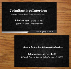 Diseño de Tarjeta de Presentación por Joy16589 para JohnSantiagoInteriors LLC | Diseño: #3513759