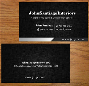 Diseño de Tarjeta de Presentación por Joy16589 para JohnSantiagoInteriors LLC | Diseño: #3513766