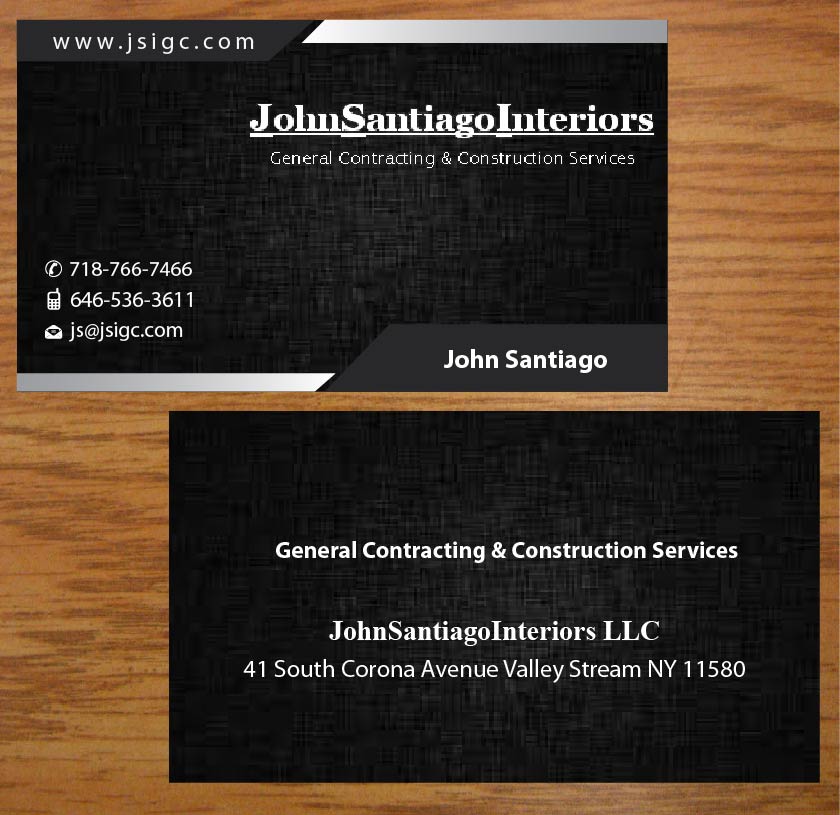 Diseño de Tarjeta de Presentación por Joy16589 para JohnSantiagoInteriors LLC | Diseño #3513798