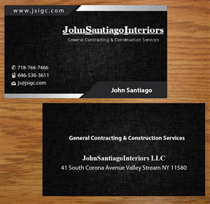 Diseño de Tarjeta de Presentación por Joy16589 para JohnSantiagoInteriors LLC | Diseño: #3513798