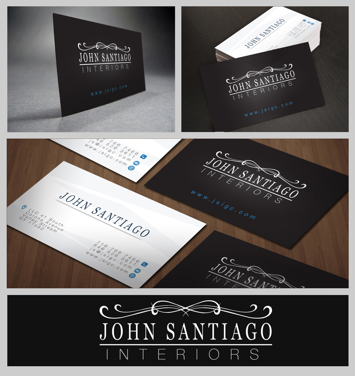 Diseño de Tarjeta de Presentación por Ahero Production para JohnSantiagoInteriors LLC | Diseño #3522754