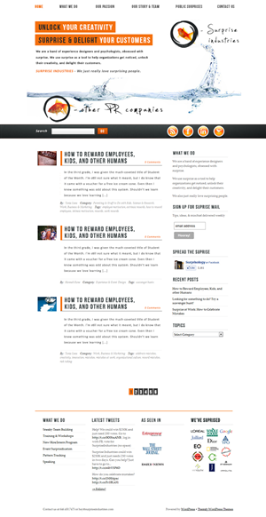 Add element of surprise on site | Diseño Wordpress por tinthumb