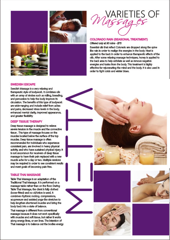 Broschüren-Design von hema dhawan für metta massage of denver | Design #3557936