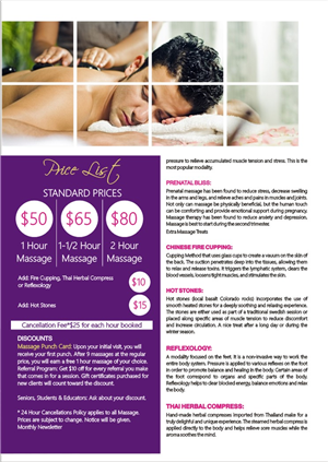 Brochure Design by hema dhawan for metta massage of denver | Design: #3561626