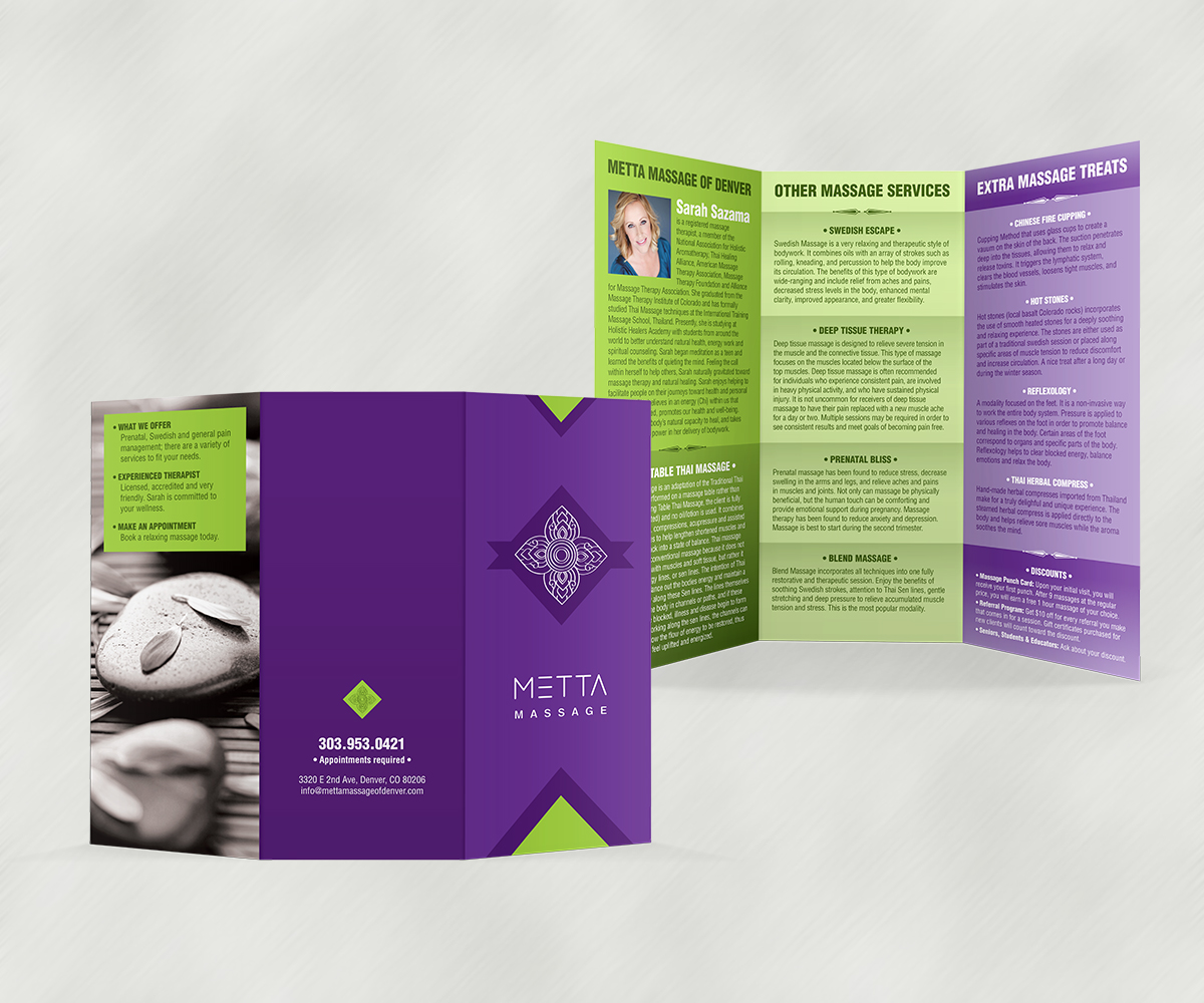 Design de Brochure par Luis Lucchesi pour metta massage of denver | Design #3540636
