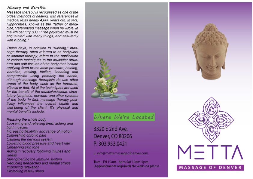 Design de Brochure par chandankumarchappa pour metta massage of denver | Design #3519221