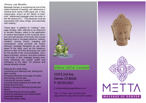 Brochure Design by chandankumarchappa for metta massage of denver | Design: #3519221