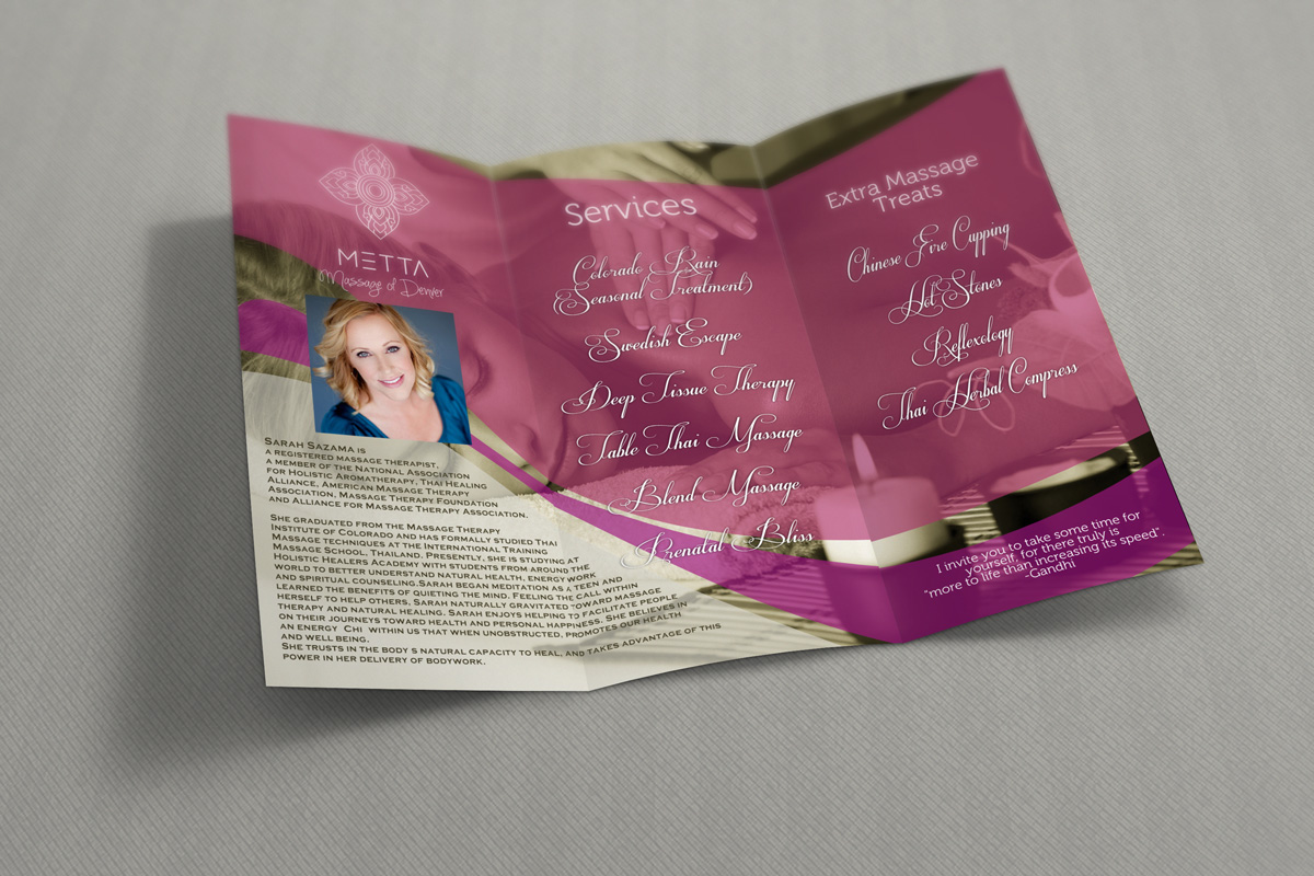Brochure Design by Giovanni for metta massage of denver | Design #3523130