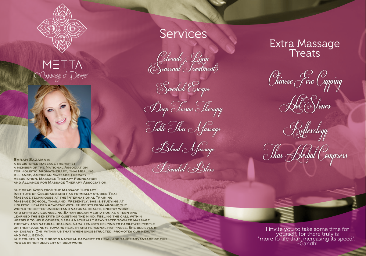 Design de Brochure par Giovanni pour metta massage of denver | Design #3536809
