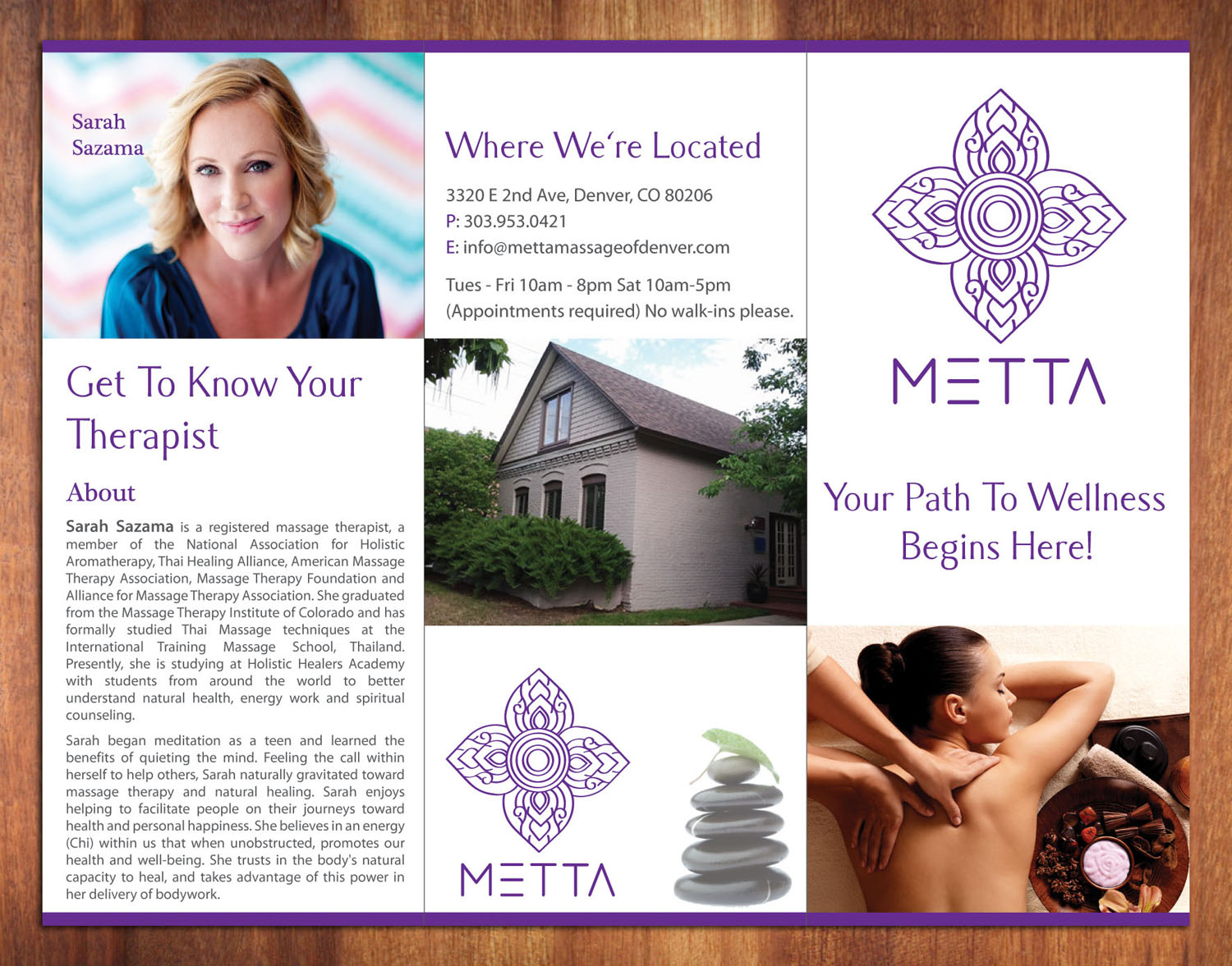 Brochure Design by Sbss for metta massage of denver | Design #3504858