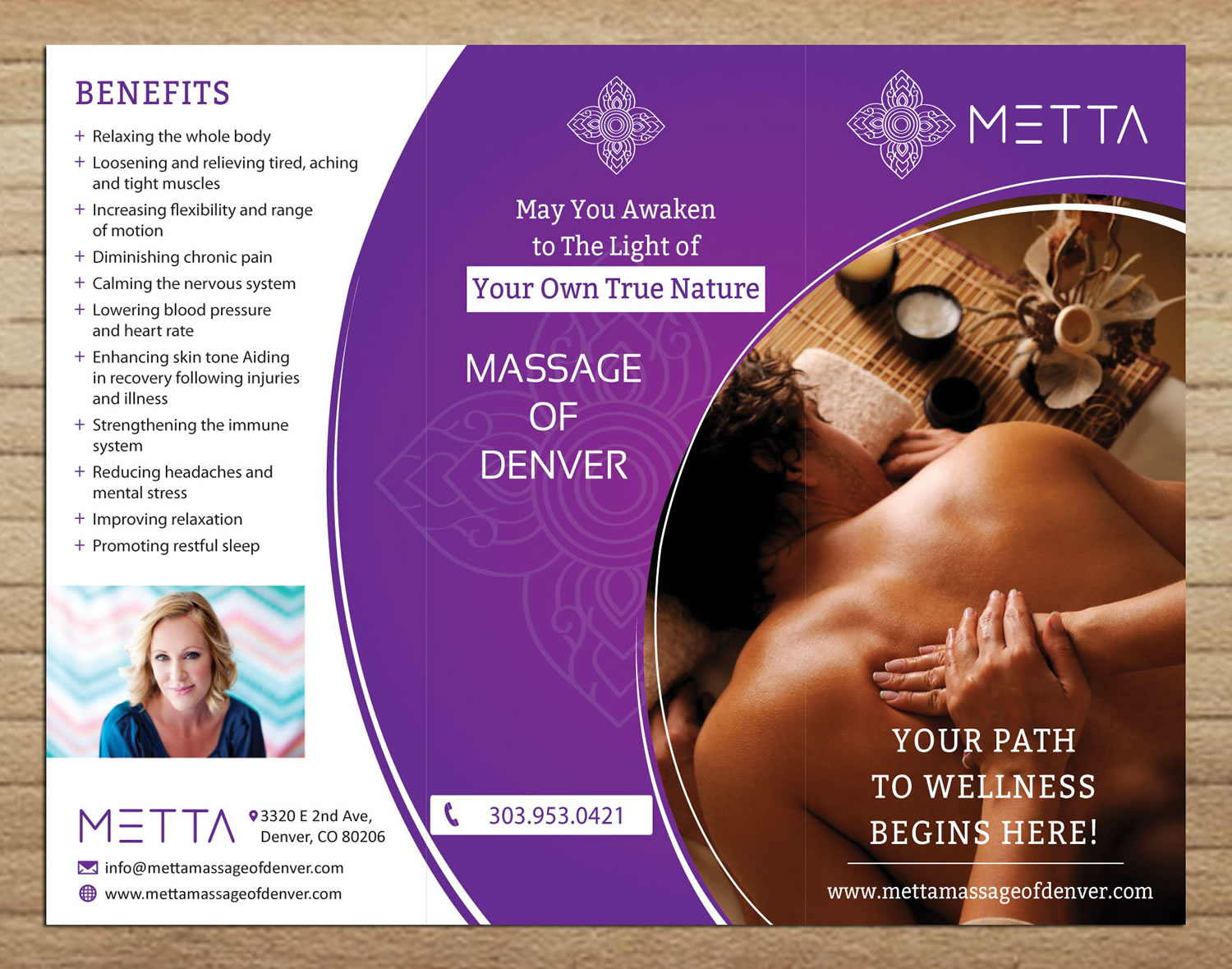 Broschüren-Design von Sbss für metta massage of denver | Design #3512903