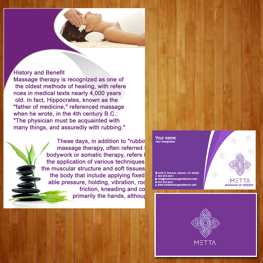 Design de Brochure par Atique IT pour metta massage of denver | Design #3505619