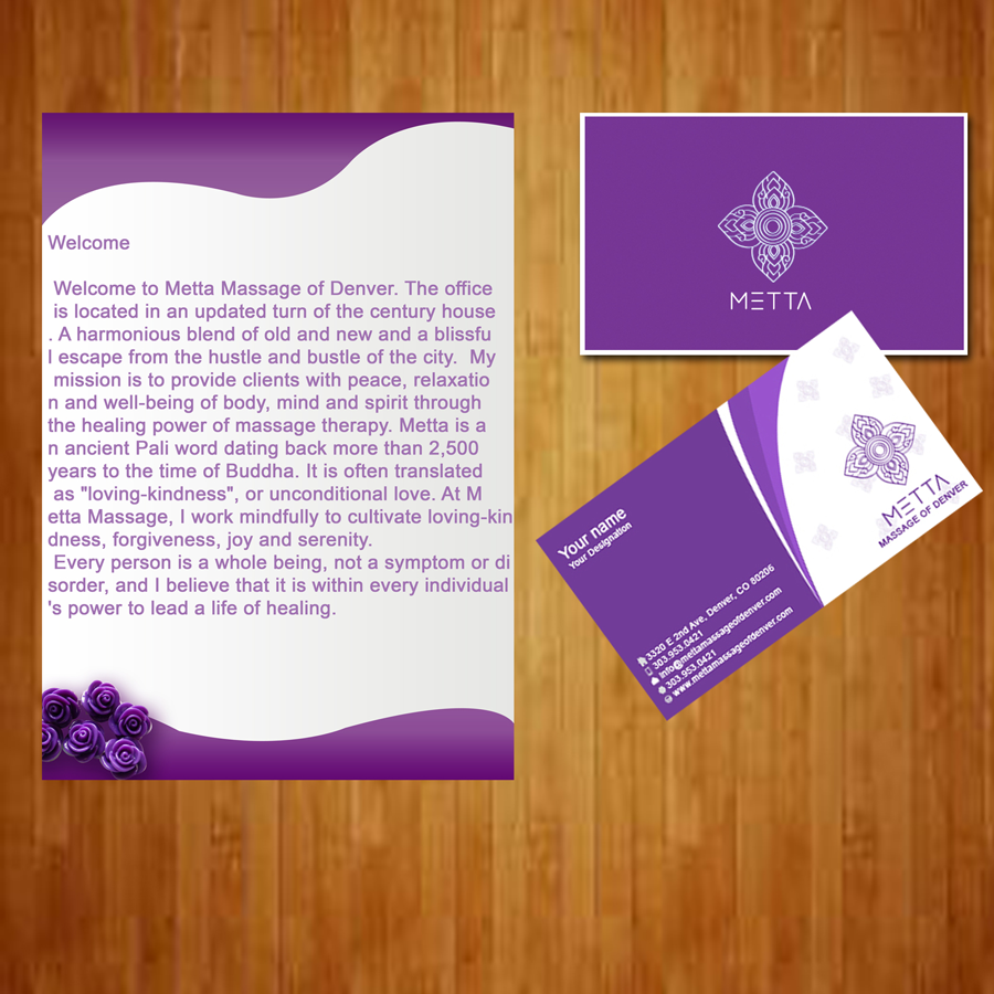 Brochure Design by Atique IT for metta massage of denver | Design #3505627