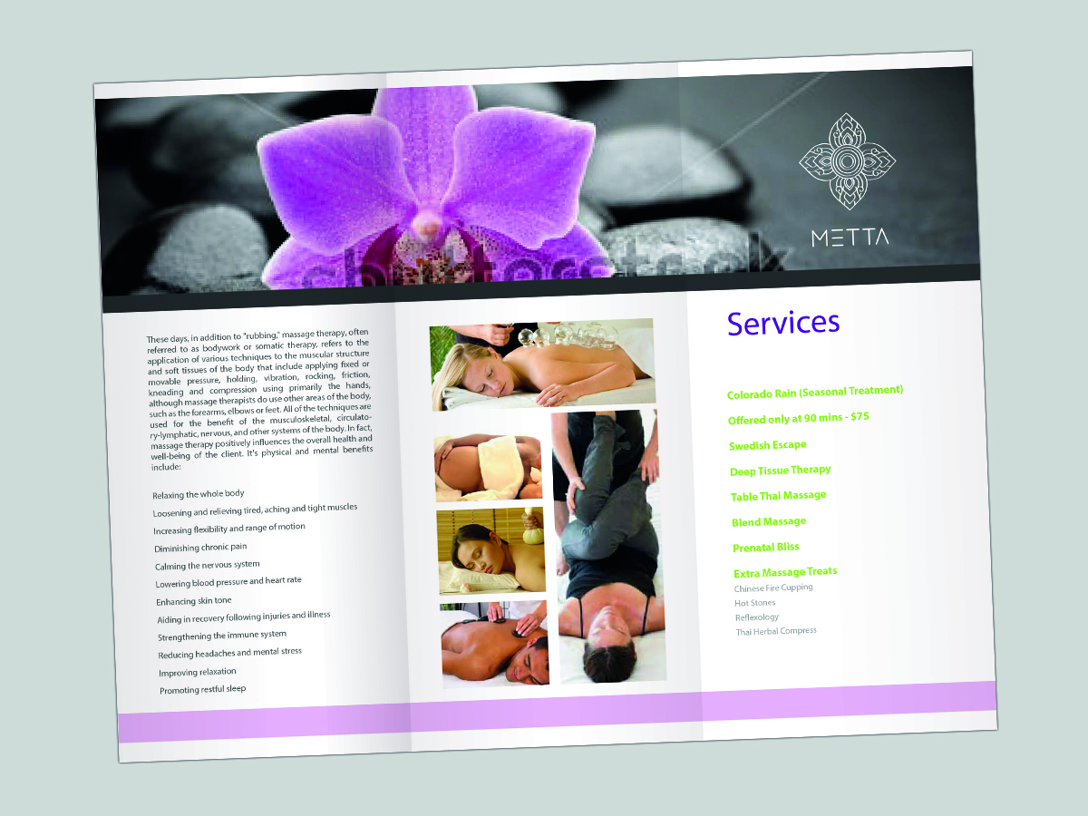 Diseño de Brochure por Svetlin Angelov para metta massage of denver | Diseño #3501985