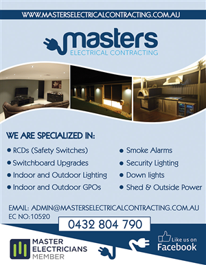 Flyer Design by Cris for Masters Electrical Contracting | Design: #3518969