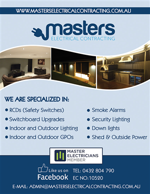 Diseño de Flyer por Cris para Masters Electrical Contracting | Diseño #3518973