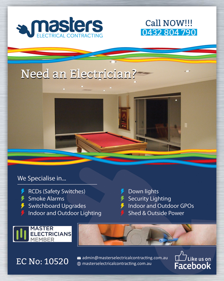 Flyer Design by Sbss for Masters Electrical Contracting | Design #3497199