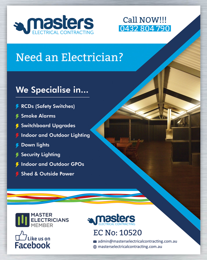 Flyer Design by Sbss for Masters Electrical Contracting | Design #3497203